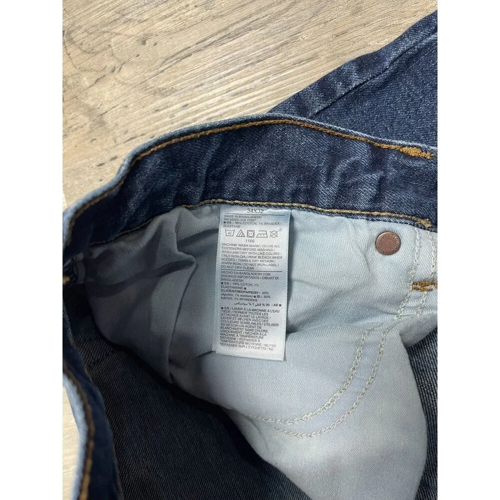 Old Navy Mens Loose Jeans 34x32 Dark Wash Blue Denim Built In Flex - Picture 4 of 7